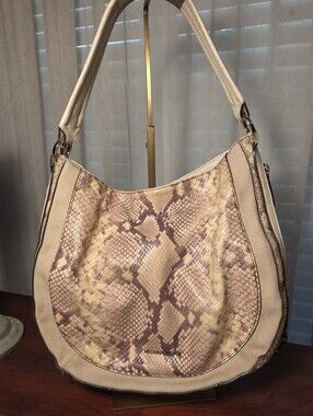 Michael Kors Julia Python Snake Embossed Leather Shoulder Bag